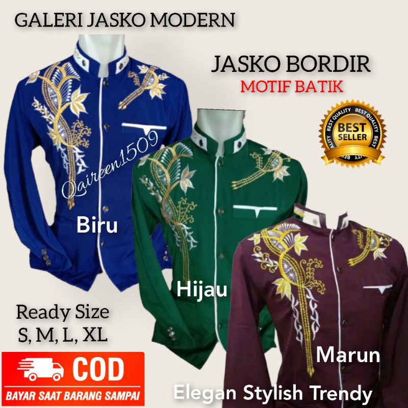 Jasko Bordir | Jasko Bordir Merah Marun | Jas koko Biru Bordir | Jas koko Hijau Bordir | Koko Pria