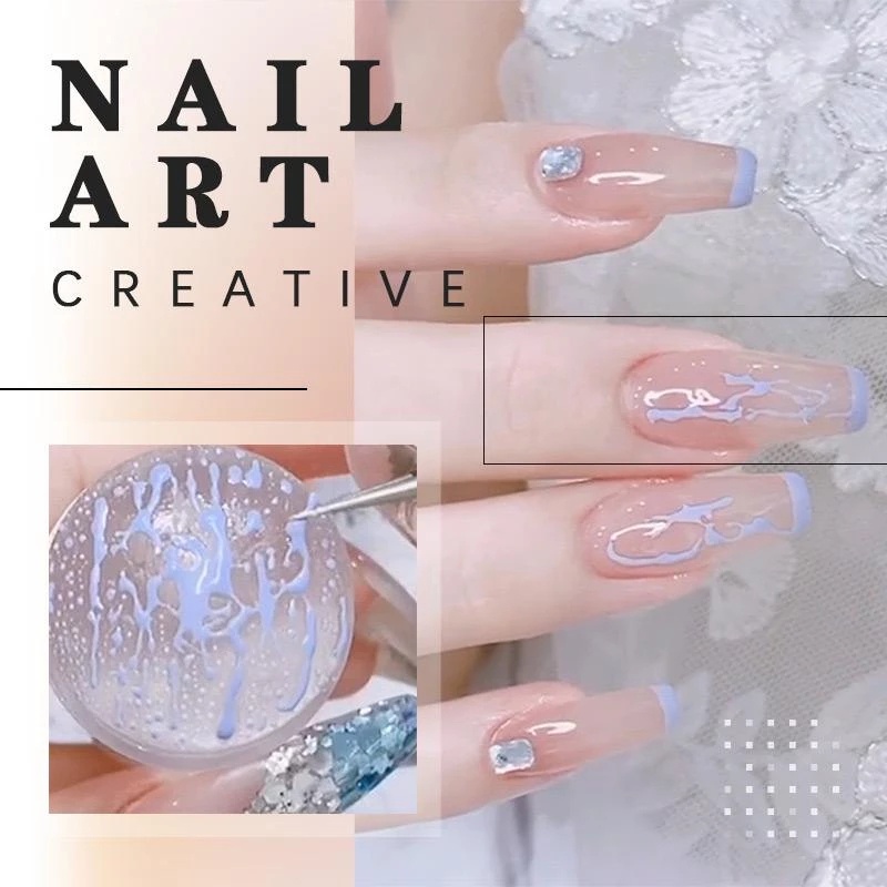 1 Set Alat Stamping Transfer Bahan Silikon Transparan Untuk Nail Art