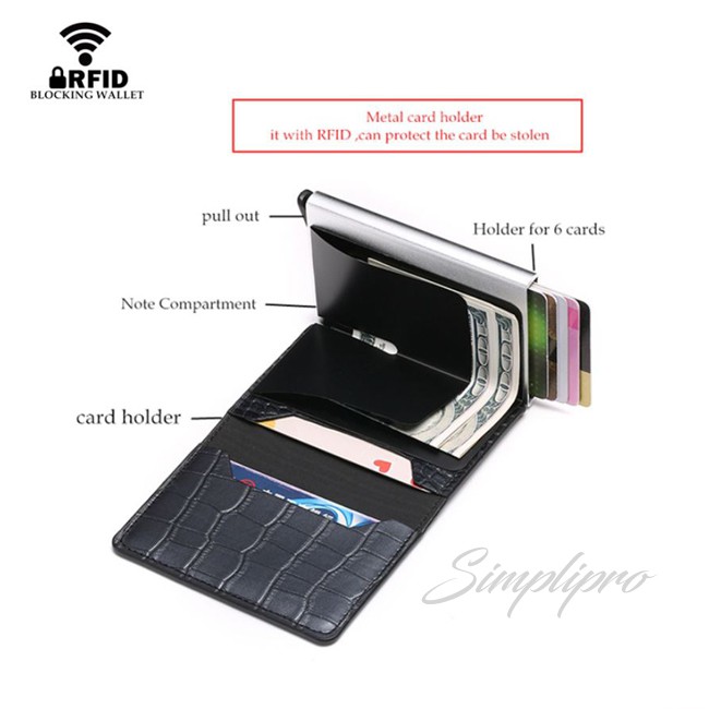 Dompet Pria Mini Smart Wallet Anti RFID Card Holder