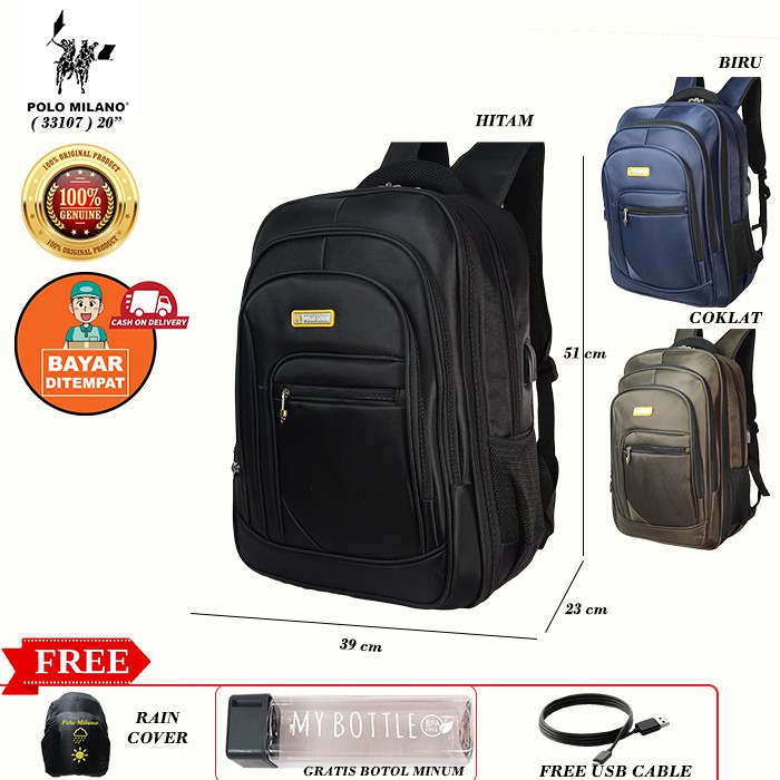 TAS RANSEL PRIA - POLO LOUIS - 33107 - RANSEL MURAH RANSEL KULIAH RANSEL SEKOLAH IMPORT ANTI AIR