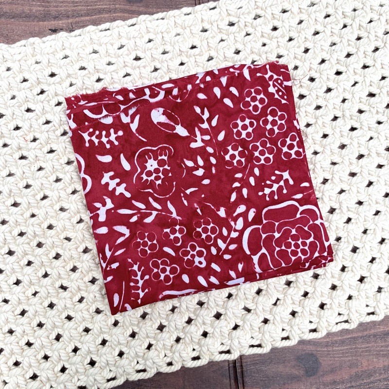 Perca kain katun batik bali - batik smoke -  merah1