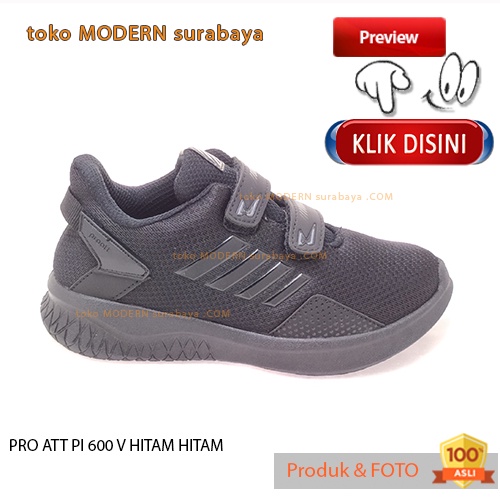 PRO ATT PI 600 V HITAM HITAM sepatu anak sekolah casual sneakers