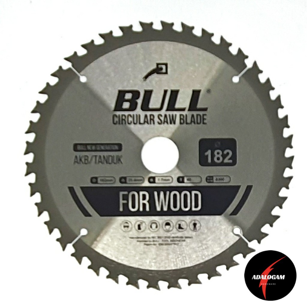 Bull Circular Saw Tanduk 182 x 40T - Mata Gergaji Bulat 7 Inch x 40 T