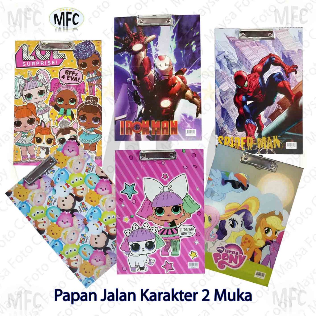 

PAPAN JALAN karakter / CLIPBOARD / PAPAN Tulis anak bolak balik F4 Besar murah