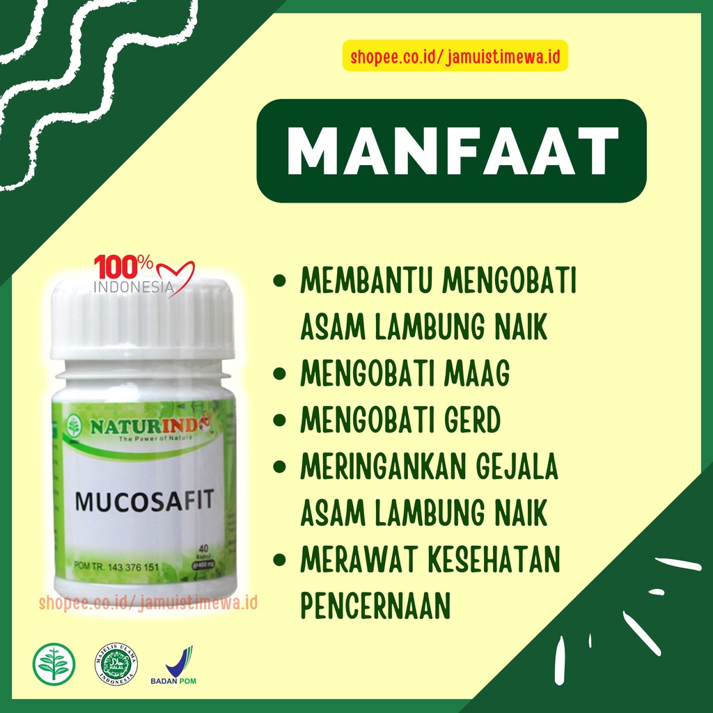 Obat Asam Lambung Maag Herbal Ampuh Asam Lambung Maag Gerd Kronis Sakit Perut Mual Mucosafit Naturindo-1