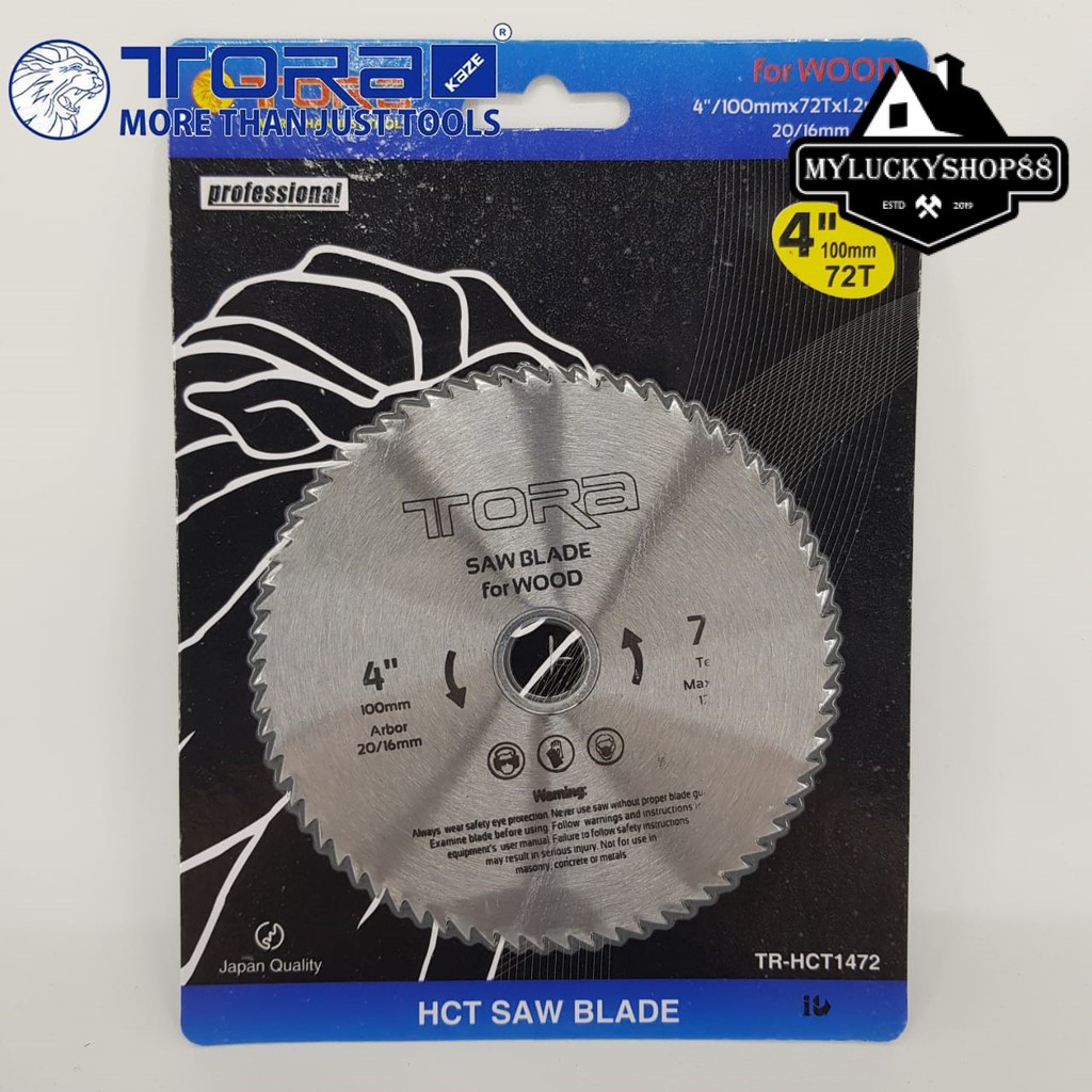 Tora Saw Blade 4 inch x 72T Mata Gergaji Circular - Mata Gerinda Kayu