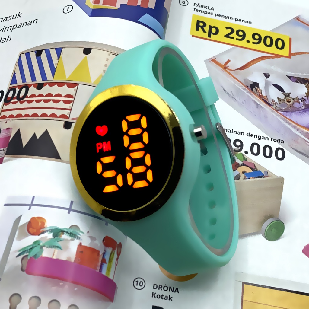 Detail produk dari Infinitytime Jam Tangan LED Watch Y1 Cewek Cowok Strap Rubber Digital