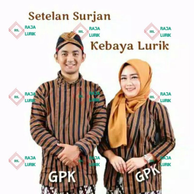 Surjan Lurik Pria dan Kebaya Lurik Wanita Size S, M, L, XL, XXL| Surjan Lurik Kebaya Lurik Wanita