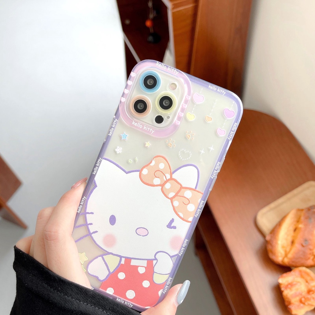 Soft case softcase Hello kitty HK lucu cat bingkai cover kamera for Iphone 7 8 SE 7+ 8+ 7plus 8plus plus X Xr Xs Max 11 Pro 12 Pro MAx Fh23