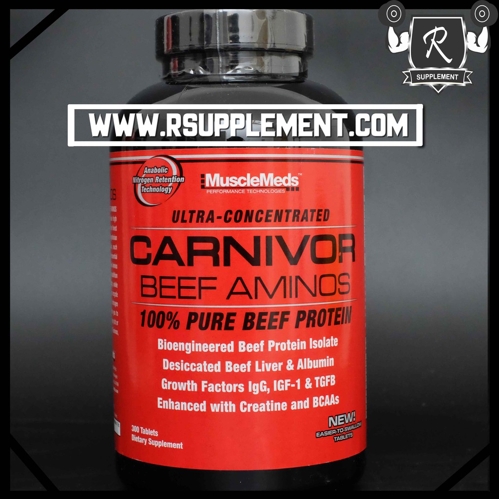 Musclemeds AMino Carnivor Beef 300 tabs  Suplemen fitness malang surabaya