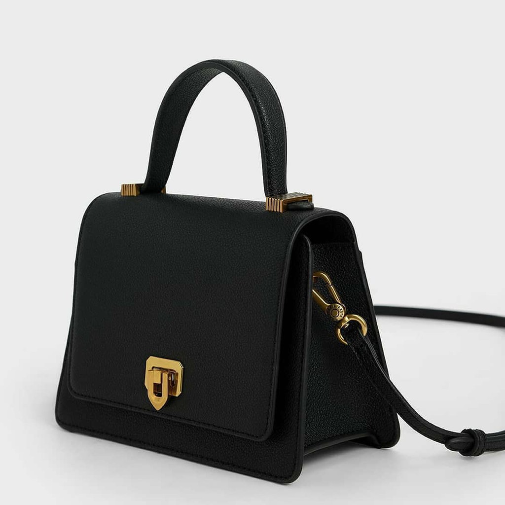 SB C916 CK Metallic Push-Lock Top Handle Bag