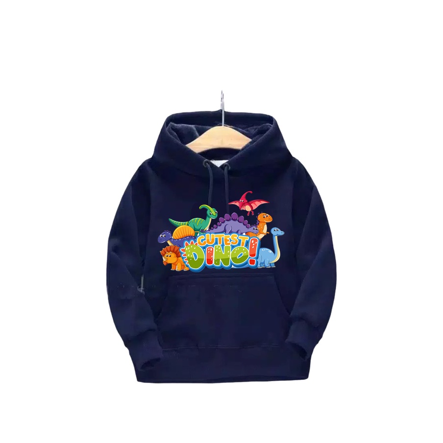 Sweater Anak Cutest Dino Hoodie Anak Fleece Usia 2 - 6 tahun