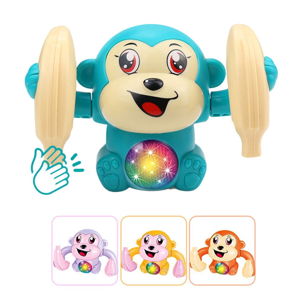 Baby Voice Control Rolling Monkey Toy Walk Sing Brain Game Crawling Electric Musical Toys