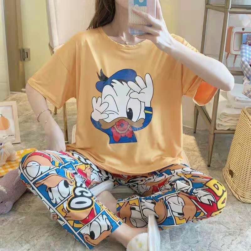 PIYAMA CP WANITA CEWEK SETELAN IMPORT KARAKTER DONALD &amp;  GARFIELD