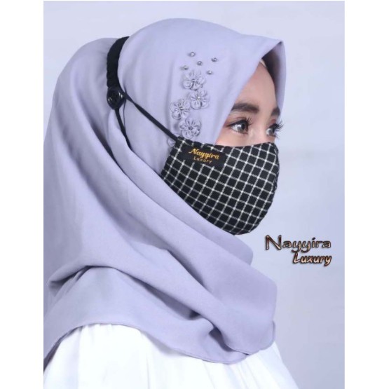 Konektor Masker Hijab Polos Murah Premium (Warna Random)