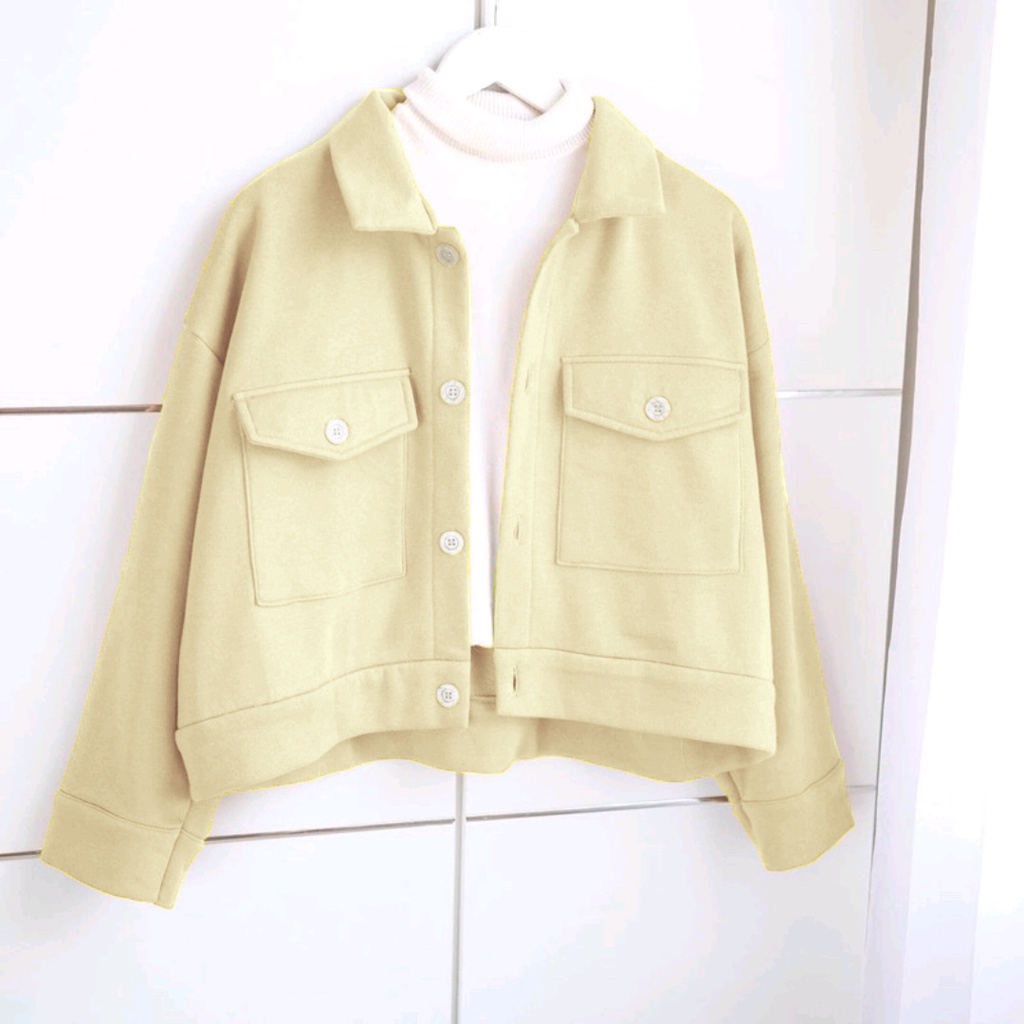 Outer Wanita Cardigan-Cream (Kerah)