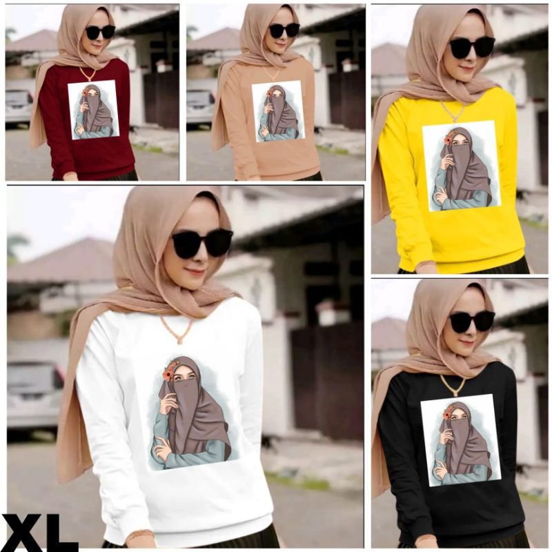 ACE - KAOS WANITA ( SWEET ) KAOS HIJAB WANITA LENGAN PANJANG MODEL TERBARU