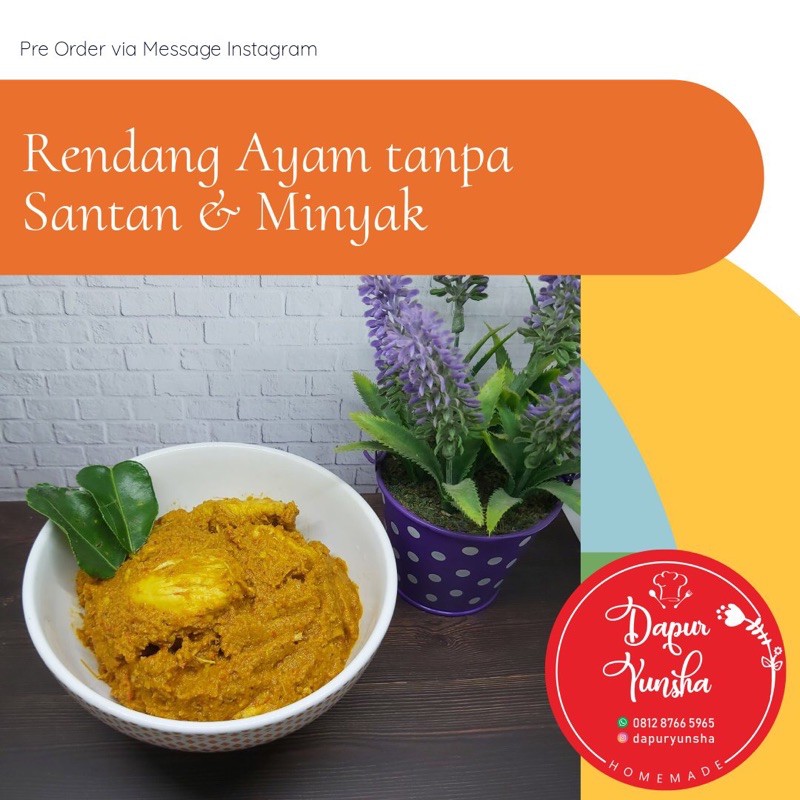 

ayam rendang tanpa santan/minyak