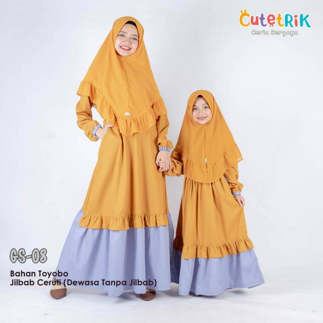 Gamis couple Cutetrik Toyobo jilbab ceruti