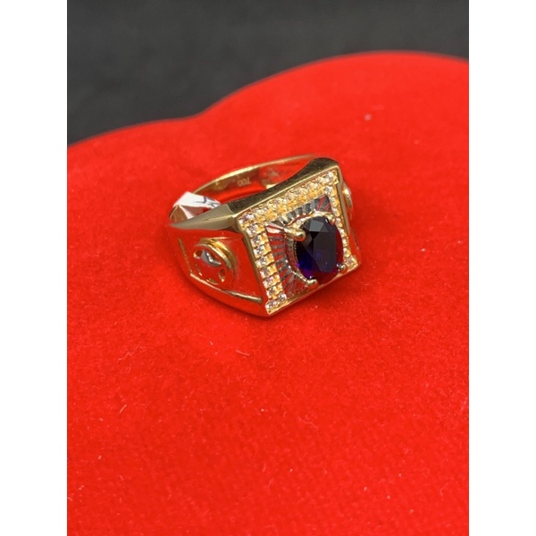 Cincin emas asli kdr 700 gold model bermata cowok