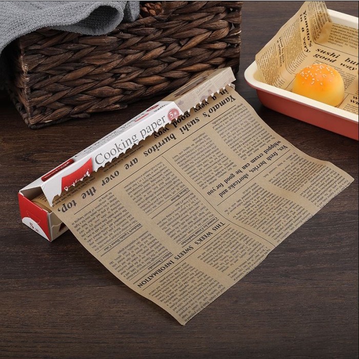 Baking Paper Retro Koran Kertas Baking Roti Anti Lengket Newspaper Oil Paper Tahan Panas