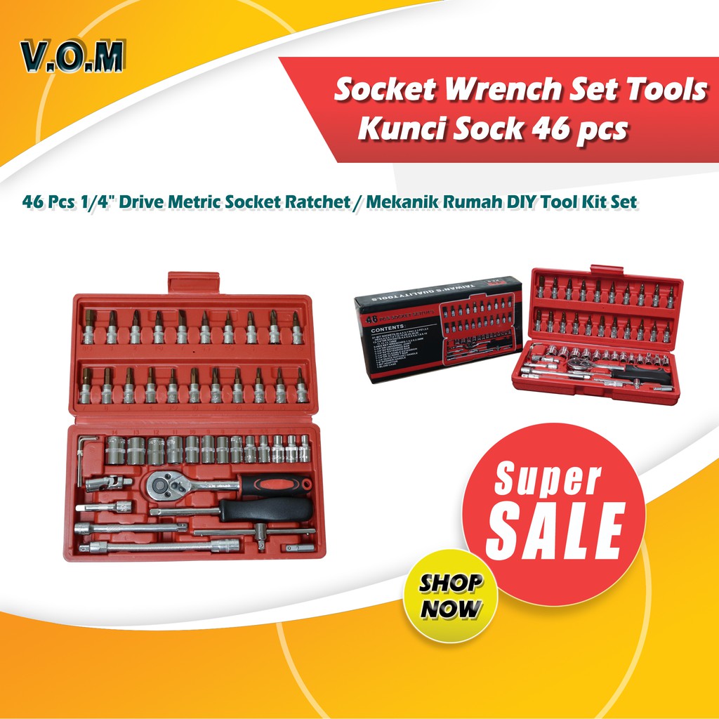 VOM Socket Wrench Set Tools / Kunci Sock 46 pcs / Sok - 0103