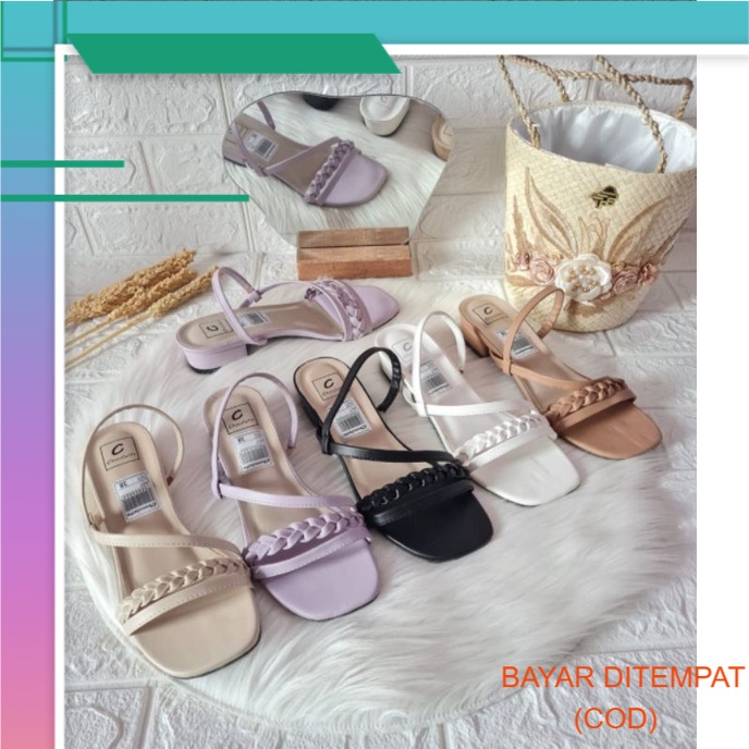 Sepatu Wanita Sneker Wedges Boot Sandal Teplek Flatshoes Yf 14 hak tahu tali kepang 3cm wanita