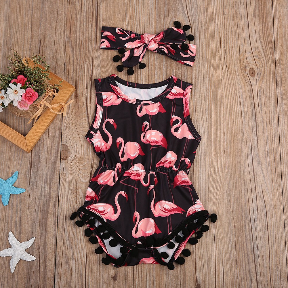 flamingo romper womens