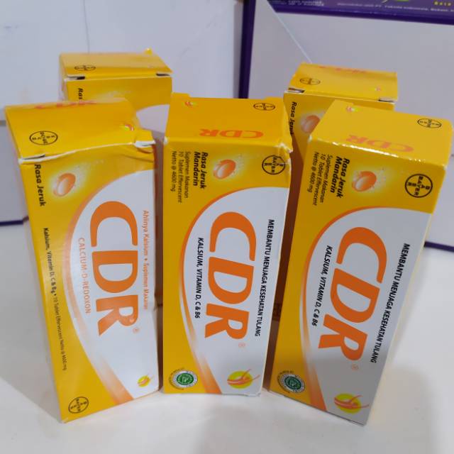 CDR isi 10 Tablet Vitamin C 1000mg, Kalsium, B6, D - 1 Tube isi 10 Tablet stok terbatas
