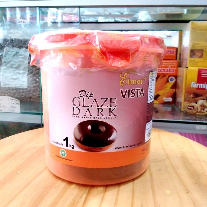

Topping Donat Dip Glaze ELMER Dark Coklat berat bersih 1kg