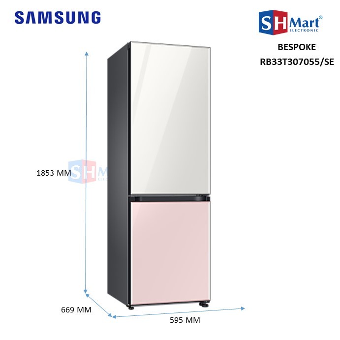 SAMSUNG KULKAS 2 PINTU BESPOKE BOTTOM FREEZER RB33T307055SE / RB33T KAPASITAS 328 LITER MEDAN