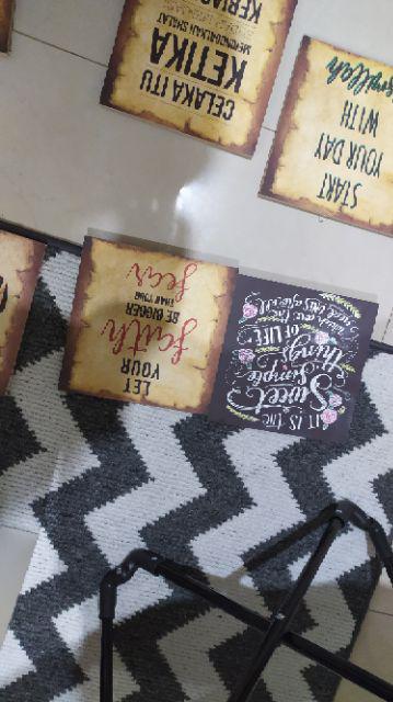 Walldecor Home Family Quotes Kata Motivasi 20x20cm Pajangan Hiasan Dinding Shabby Chic