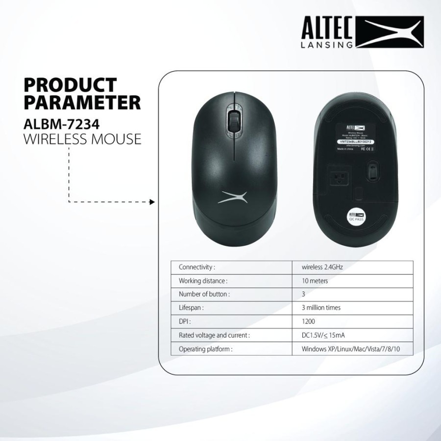 Mouse Wireless Altec Lansing ALBM-7234