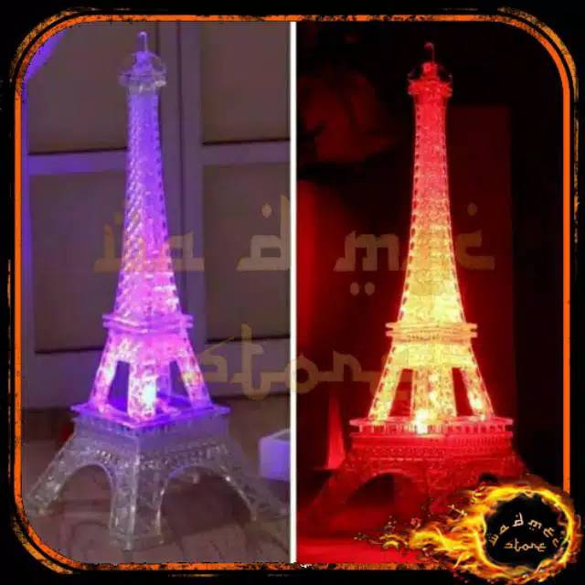 Miniatur Menara Eiffel Paris LED- Dekorasi Lampu Tidur, Ruang kamar