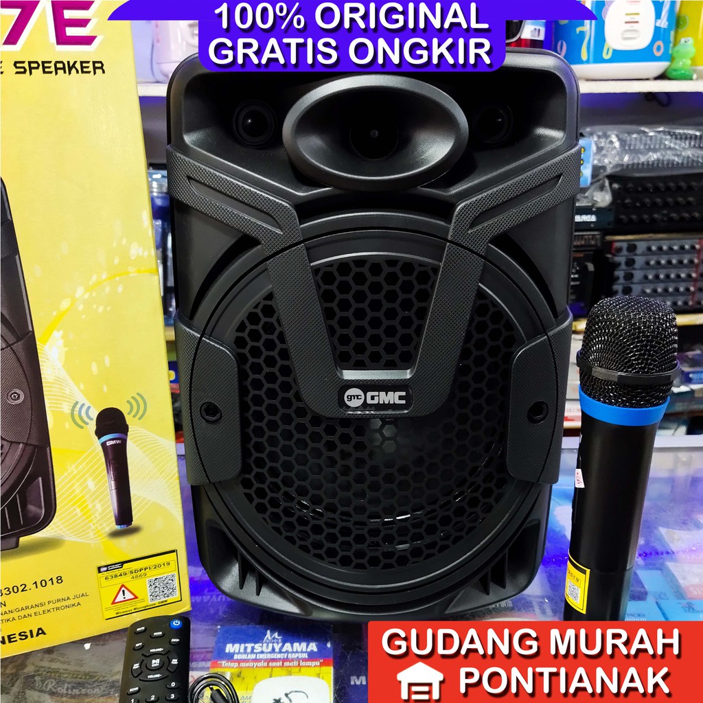 Speaker GMC 897E aktif portable 8 inch 8" Bluethoot Meeting pengeras suara