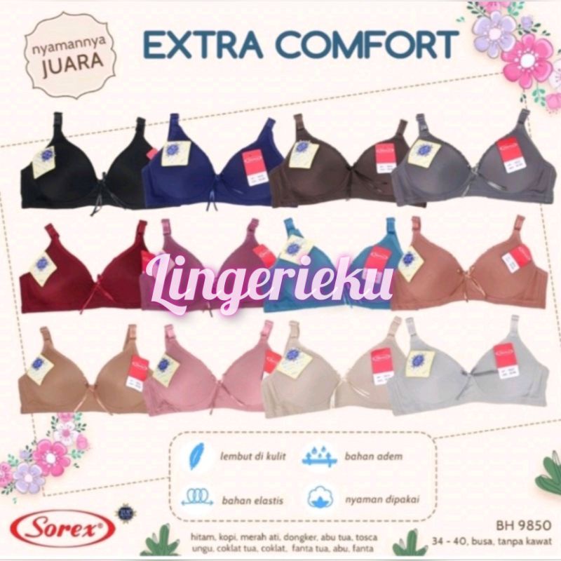 Sorex 9850 BH Bra Wanita Extra Comfort Tanpa Kawat Kait 2 Busa Tipis