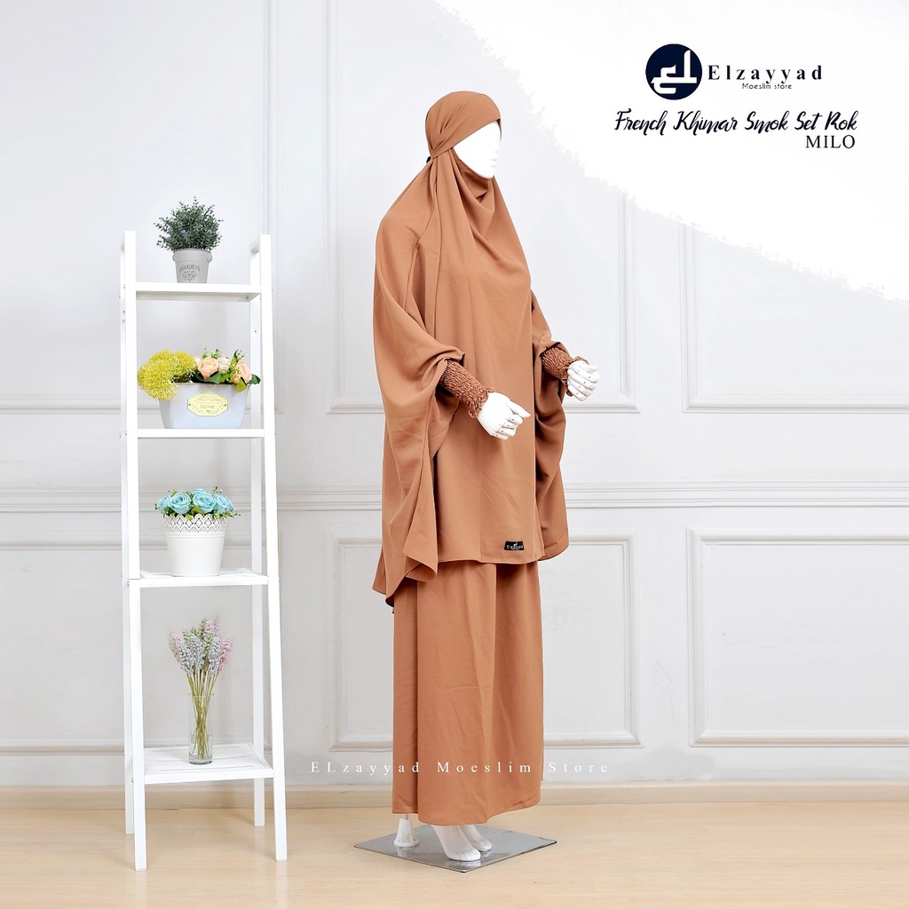 French khimar set rok murah wolfis premium french khimar tangan semok