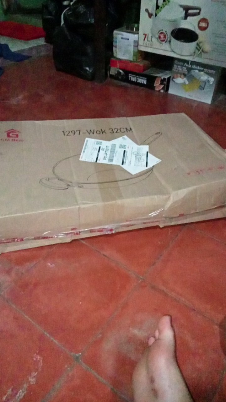 Gm Bear Wajan Wok Stainless Steel D32cm 1297 - Wok Stainless Steel