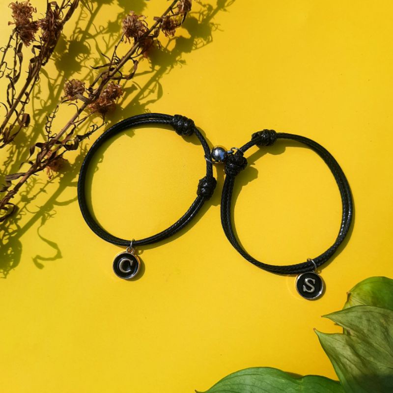 GELANG COUPLE MAGNET | INISIAL HURUF EPOXY