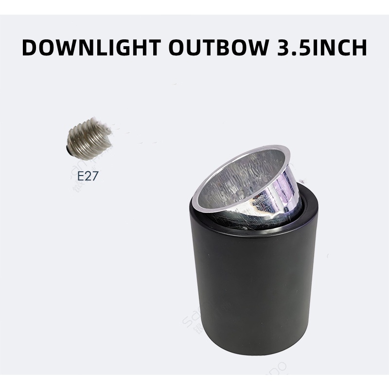 KAP DOWNLIGHT OUTBOW 3.5 INCH BULAT FITTING E27 BLACK &amp; WHITE PLAFON