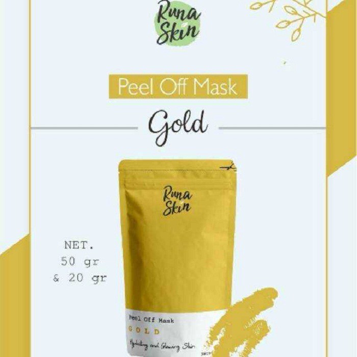 RUNASKIN PEEL OFF MASK GOLD / Masker Kupas Cewe Cowo Bubuk Organik