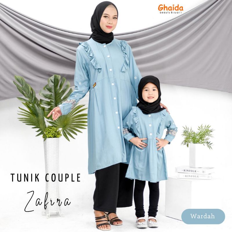 HAIDAR, DISKON TUNIK COUPLE IBU DAN ANAK/ TUNIK KEMBARAN /TUNIK DEWASA/ TUNIK ANAK RAYON ZAFIRA