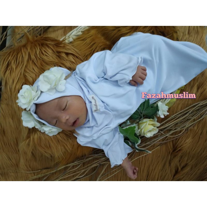 Gamis bayi newborn putih polos aqiqah akikah anak perempuan