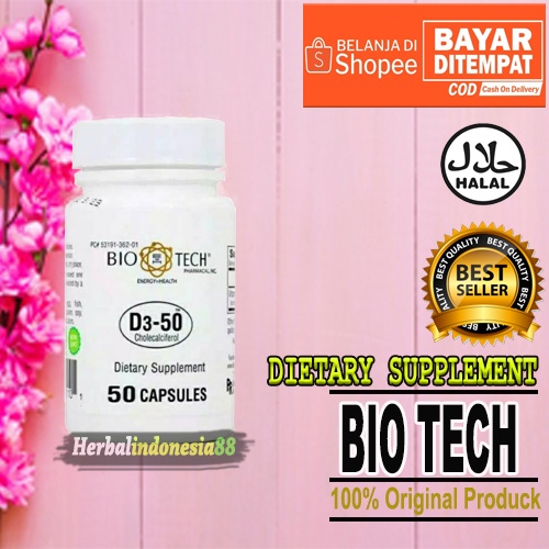 HERBAL BIO TECH PREMIUM D3 5000IU ISI 50 KAPSUL 100% DIJAMIN ORIGINAL DAN HALAL