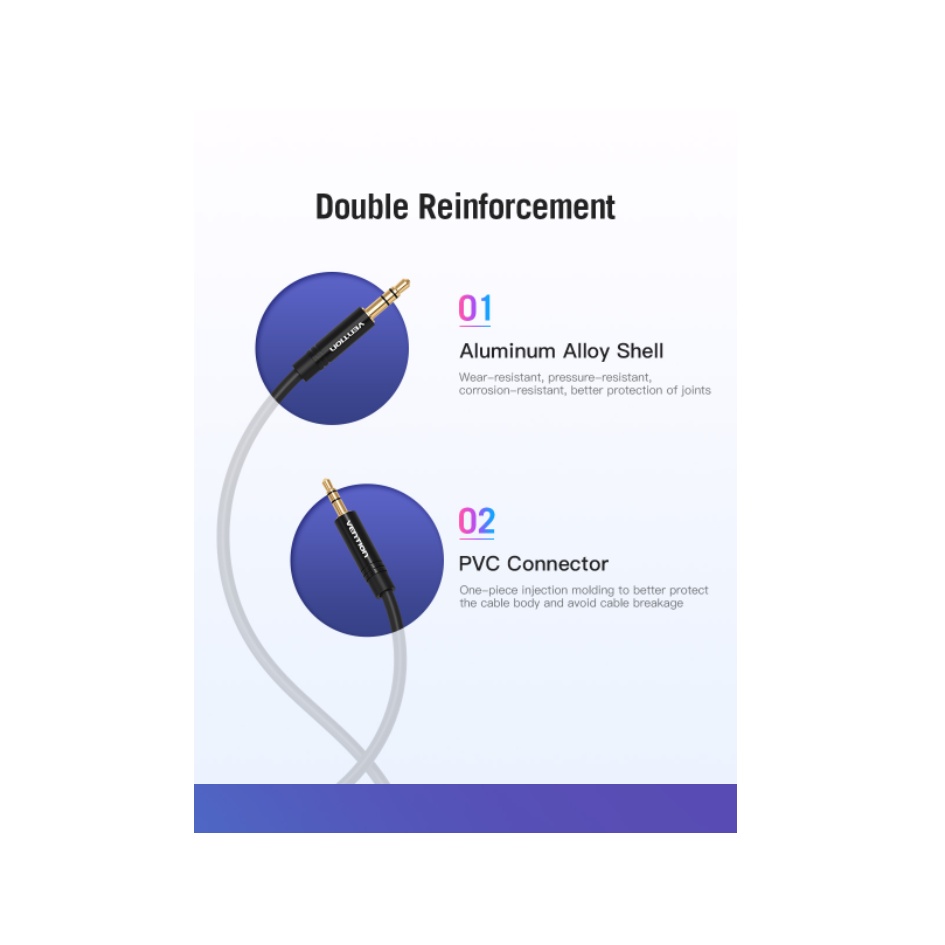 Vention Kabel Audio Aux 3.5mm to 2.5mm Stereo Male TRS 0.5M 1M 1.5M
