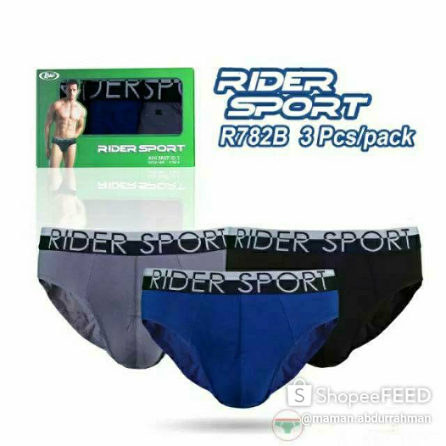  3pcs CELANA  DALAM  PRIA RIDER  SPORT R782B SEMPAK RIDER  