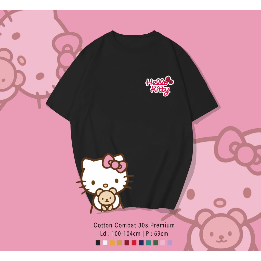 HELLO KITTY SIDE / TERMURAH BAJU KAOS KATUN WANITA LENGAN PENDEK / TUMBLR TEE /  CUSTOM TEE