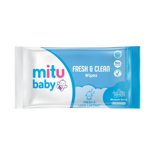 Mitu Baby Wipes Fresh & Clean Pink Bottle 60'S | Shopee