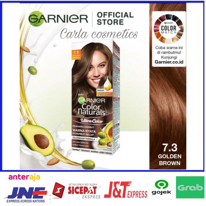 Garnier color naturals cat rambut ultra color no 7.3 golden brown
