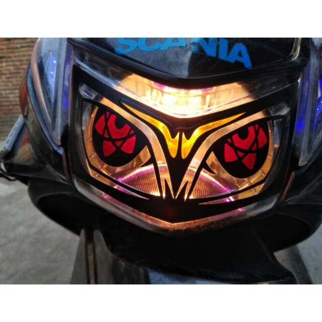 Sticker stiker variasi lampu beat karbu mata elang keren
